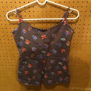 Route 66 Brown Floral Camisole Tank Top